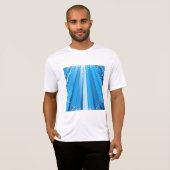 Blauwe Starburst Sparkle met stralende lichtstrale T-shirt (Voorkant volledig)