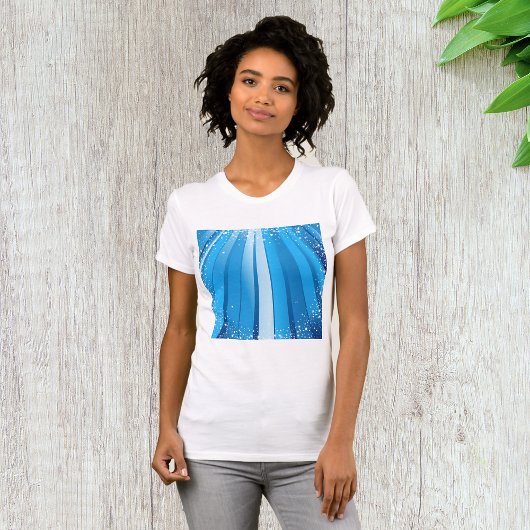 Blauwe Starburst Sparkle met stralende lichtstrale T-shirt