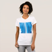 Blauwe Starburst Sparkle met stralende lichtstrale T-shirt (Voorkant volledig)
