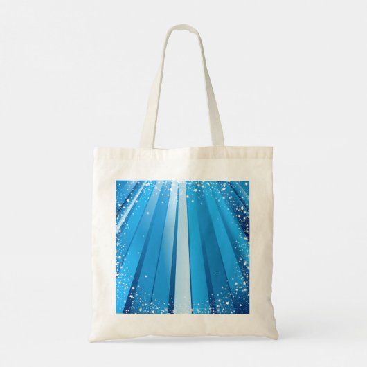 Blauwe Starburst Sparkle met stralende lichtstrale Tote Bag (Achterkant)