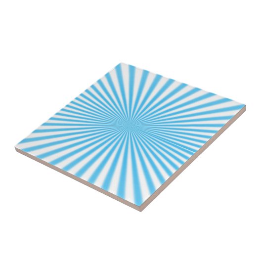 blauwe starbust cool ontwerp tegeltje (Zijkant)