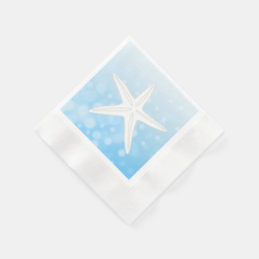Blauwe Starfish Beach thema bruiloft servetten (Hoek)