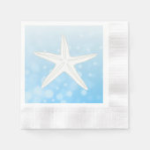 Blauwe Starfish Beach thema bruiloft servetten (Voorkant)