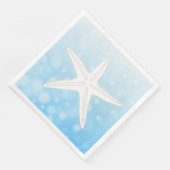 Blauwe Starfish Beach thema bruiloft servetten (Hoek)