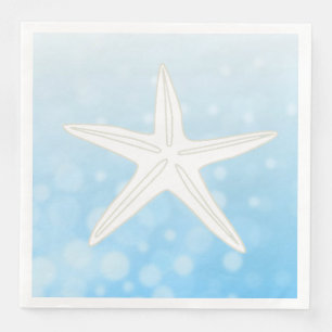 Blauwe Starfish Beach thema bruiloft servetten