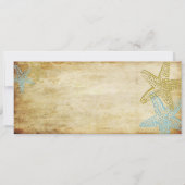 BLAUWE STARFISH BOARDING PASS INVITATIONS KAART (Achterkant)