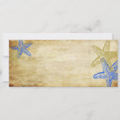 BLAUWE STARFISH BOARDING PASS INVITATIONS KAART (Achterkant)
