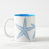 BLAUWE STARFISH ILLUSTRATIE TWEEKLEURIGE KOFFIEMOK (Links)