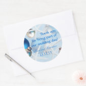 Blauwe Starfish Tropische kerstbruiloft labels (Envelop)