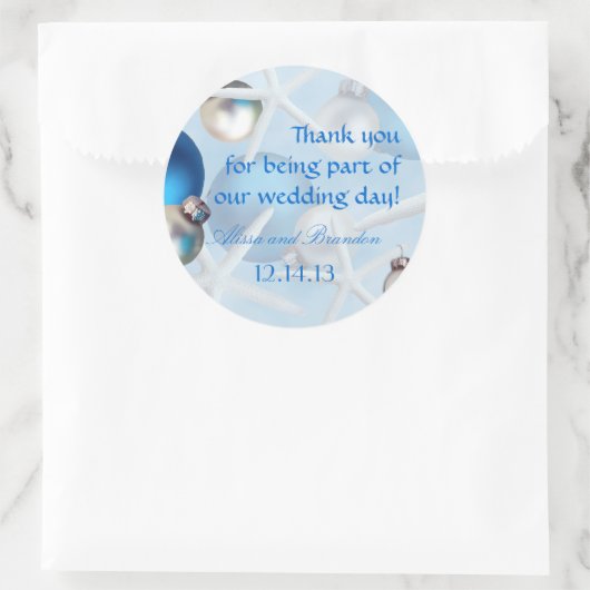 Blauwe Starfish Tropische kerstbruiloft labels (Tas)