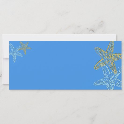 BLAUWE STARFISH WEDDING INVITATIONS KAART (Achterkant)