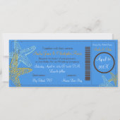 BLAUWE STARFISH WEDDING INVITATIONS KAART (Voorkant)