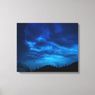 BLAUWE STARTEN IN EEN DARK EN BLAUWE SKY CANVAS AFDRUK