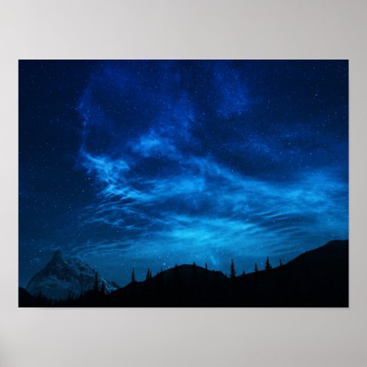 BLAUWE STARTEN IN EEN DARK EN BLAUWE SKY POSTER (Voorkant)