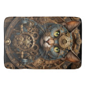 blauwe steampunk kat AI kunst Bath Mat (Voorkant)