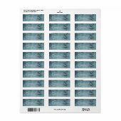 Blauwe Steampunk Vogelkooi Retouradres Labels (Full Sheet)