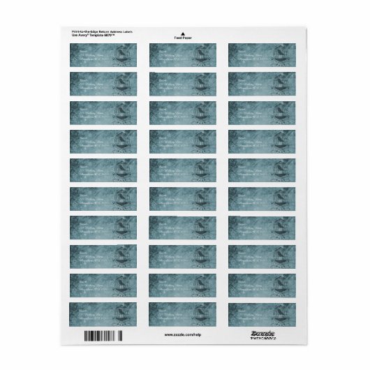 Blauwe Steampunk Vogelkooi Retouradres Labels (Full Sheet)