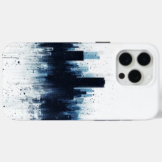 Blauwe stedelijke skyline Case-Mate iPhone case (Achterkant (horizontaal))