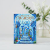 Blauwe Steeg van Chefchaouen Marokko Briefkaart (Staand voorkant)