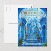 Blauwe Steeg van Chefchaouen Marokko Briefkaart (Voorkant / Achterkant)