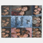 Blauwe Steen Familie Foto Collage Fleece Deken (Voorkant (Horizontaal))