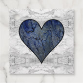 Blauwe steen gemarmerd patroon bedankjes labels (Voorkant)