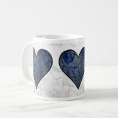 Blauwe steen gemarmerd patroon koffiemok (Voorkant links)