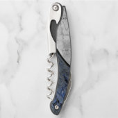 Blauwe steen gemarmerd patroon kurkentrekker (Voorkant)