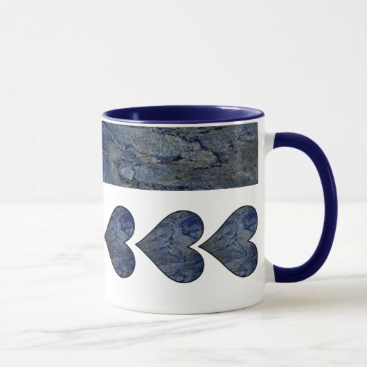 Blauwe steen gemarmerd patroon mok (Rechts)