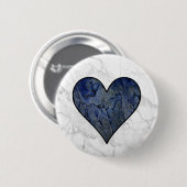 Blauwe steen gemarmerd patroon ronde button 5,7 cm (Voorkant /achterkant)