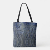 Blauwe steen gemarmerd patroon tote bag (Achterkant)