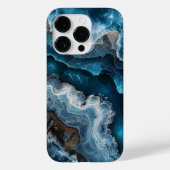 Blauwe steen look agaat macro fotografie Case-Mate iPhone case (Achterkant)