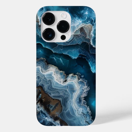 Blauwe steen look agaat macro fotografie Case-Mate iPhone case (Achterkant)