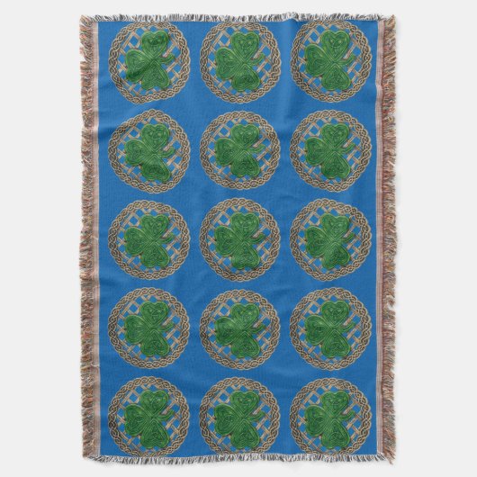 Blauwe steen op Keltische knollen Drow Blanket Deken (Voorkant Verticaal)