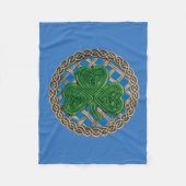 Blauwe steen op Keltische knots vleece Blanket Fleece Deken (Voorkant)