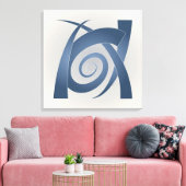Blauwe steenolifant canvas afdruk (Insitu (Woonkamer))