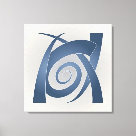 Blauwe steenolifant canvas afdruk (Voorkant)