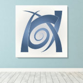 Blauwe steenolifant canvas afdruk (Insitu (Houten vloer))