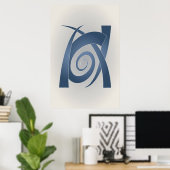 Blauwe steenolifant poster (Thuiskantoor)