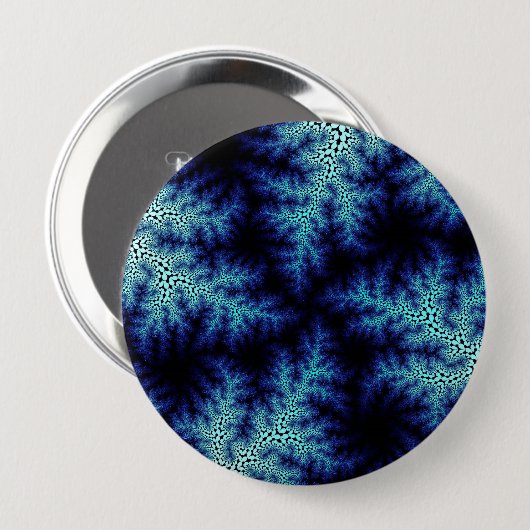 Blauwe steenwasbril ronde button 4,0 cm (Voorkant /achterkant)
