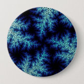 Blauwe steenwasbril ronde button 4,0 cm (Voorkant)