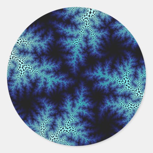 Blauwe steenwasbril ronde sticker (Voorkant)