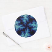 Blauwe steenwasbril ronde sticker (Envelop)