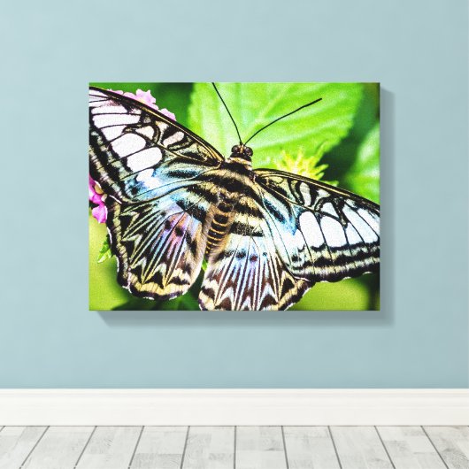 Blauwe stekelvlieg canvas afdruk (Insitu (Houten vloer))