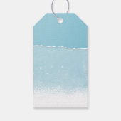 Blauwe Stempel met Witte Bloemen Dank U Cadeaulabel (Achterkant)