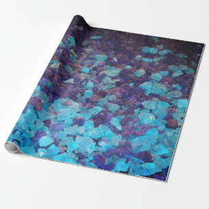 Blauwe Stenen Abstracte Kerstmis Verjaardag Vakant Cadeaupapier