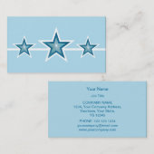 Blauwe ster 3 sterren visitekaartje bleek blauw (Voorkant / Achterkant)