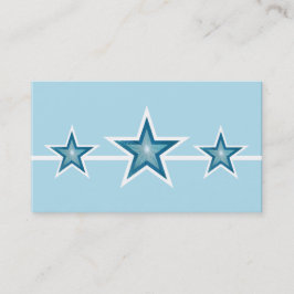 Blauwe ster 3 sterren visitekaartje bleek blauw