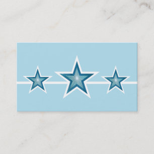 Blauwe ster 3 sterren visitekaartje bleek blauw