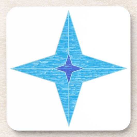Blauwe ster bier onderzetter (Voorkant)